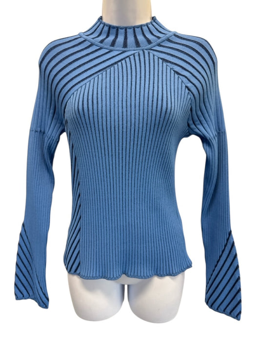 KZ_K STUDIO Size S Mixed Blues Polyester Ribbed Two Tone high neck Sweater Mixed Blues / S
