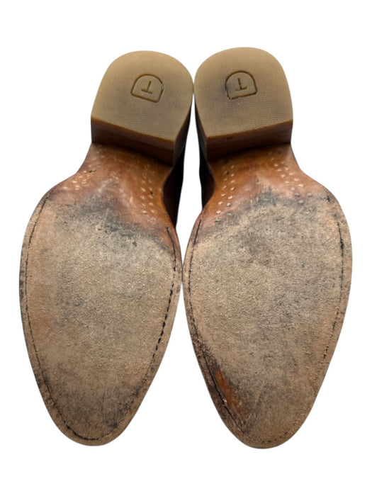 Tecovas Shoe Size 8 Brown Leather Upper Pull Tabs Round Almond Toe Cowboy Boots Brown / 8