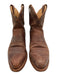 Tecovas Shoe Size 8 Brown Leather Upper Pull Tabs Round Almond Toe Cowboy Boots Brown / 8