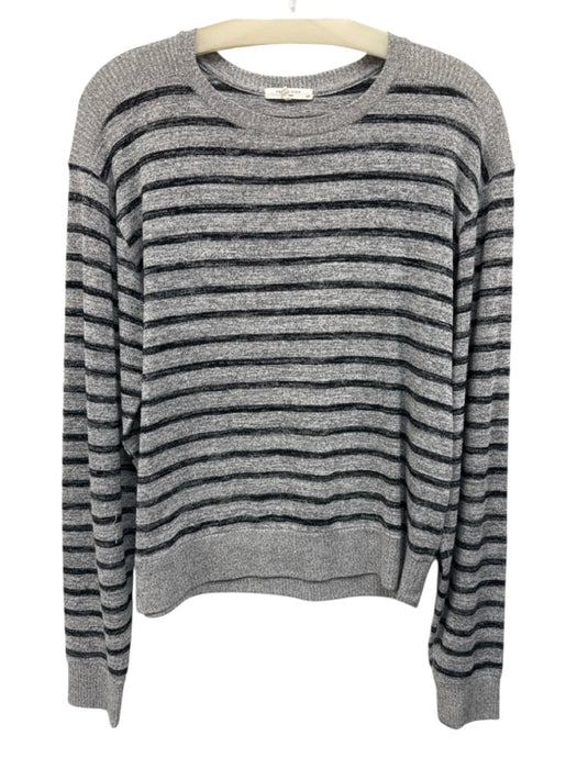 Rag & Bone Size S Gray & Black Rayon Blend Heathered Knit Striped T Shirt Top Gray & Black / S