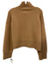 Colorush Size 1 Tan Brown Cashmere Knit Turtleneck Ribbed Hem Cropped Sweater Tan Brown / 1