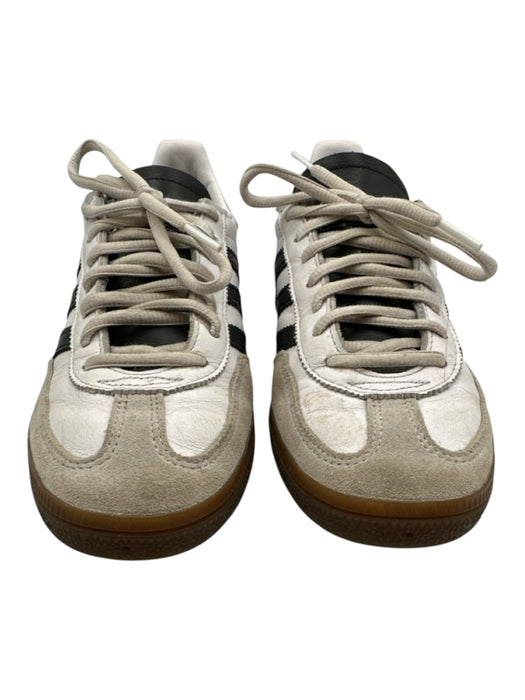 Adidas Shoe Size EST 8 White & Black Leather Upper T Toe Side Stripe Sneakers White & Black / EST 8