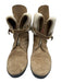 Burberry Shoe Size 38 Brown & Cream White Leather Upper Suede Zip & Buckle Boots Brown & Cream White / 38
