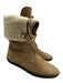 Burberry Shoe Size 38 Brown & Cream White Leather Upper Suede Zip & Buckle Boots Brown & Cream White / 38
