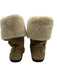 Burberry Shoe Size 38 Brown & Cream White Leather Upper Suede Zip & Buckle Boots Brown & Cream White / 38