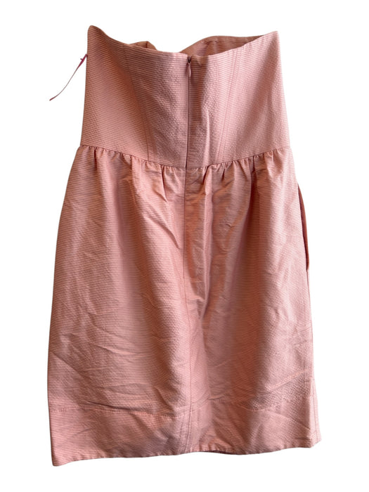 Shoshanna Size 2 Pale Pink Cotton & Silk Strapless Textured Back Zip Dress Pale Pink / 2
