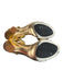 Diane Von Furstenberg Shoe Size 6 Gold Lame Leather Open Toe & Heel Shoes Gold Lame / 6