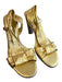 Diane Von Furstenberg Shoe Size 6 Gold Lame Leather Open Toe & Heel Shoes Gold Lame / 6