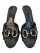 Gucci Shoe Size 5 Black Gold hardware Horse Bit Kitten Heel Open Toe Shoes Black / 5