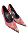 Donald J Pliner Shoe Size 5.5 Pink Pony Hair Leather News Print Steel Toe Shoes Pink / 5.5