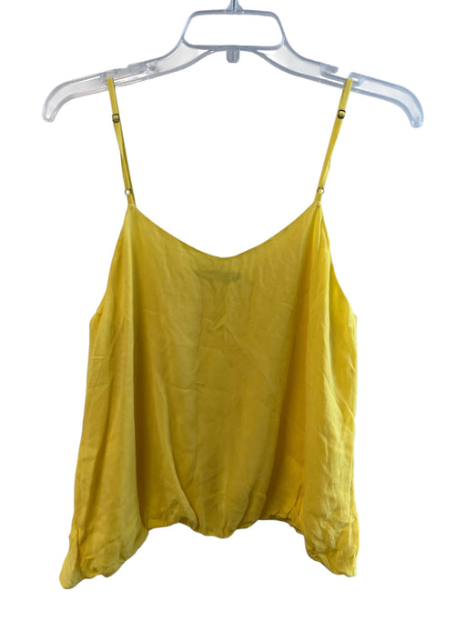 Alice & Olivia Size M Yellow 100% Silk Asymetric Ruffle Elastic Hem Top Yellow / M
