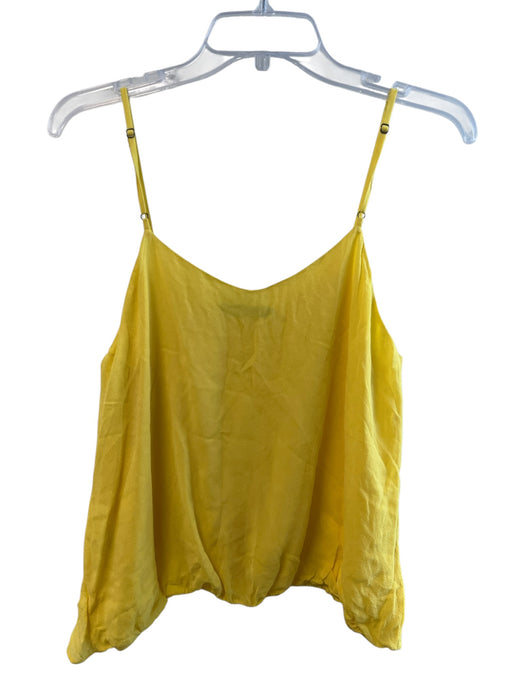Alice & Olivia Size M Yellow 100% Silk Asymetric Ruffle Elastic Hem Top Yellow / M