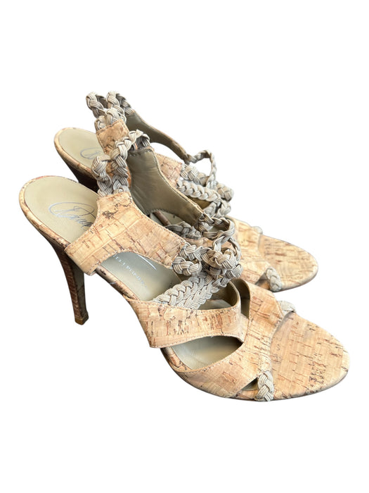 Donald J Pliner Shoe Size 6M Beige Cork Pump Almond Toe Sling back Shoes Beige / 6M