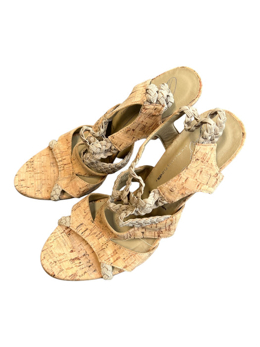 Donald J Pliner Shoe Size 6M Beige Cork Pump Almond Toe Sling back Shoes Beige / 6M