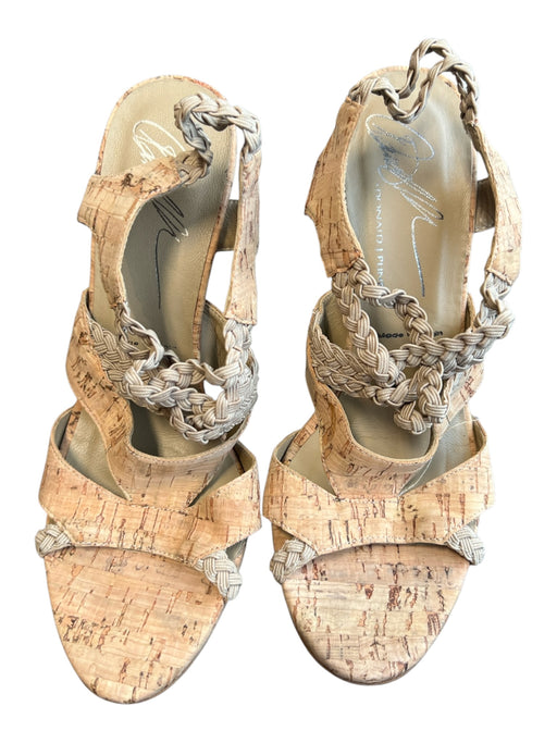 Donald J Pliner Shoe Size 6M Beige Cork Pump Almond Toe Sling back Shoes Beige / 6M