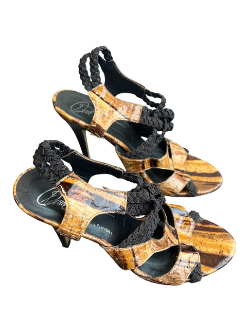 Donald J Pliner Shoe Size 6M Black & Brown Patent Leather Slingbacks Pump Shoes Black & Brown / 6M