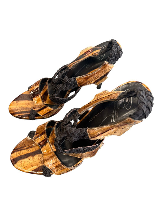 Donald J Pliner Shoe Size 6M Black & Brown Patent Leather Slingbacks Pump Shoes Black & Brown / 6M