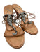 Giuseppe Zanotti Design Shoe Size 5.5 Orange Pink Leather Satin Open Toe Sandals Orange Pink / 5.5