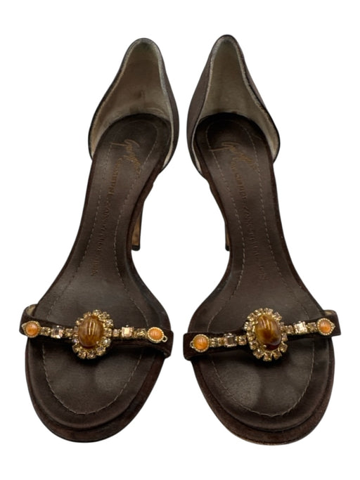 Giuseppe Zanotti Design Shoe Size 35 Brown Leather Suede Stilletto Sandals Brown / 35