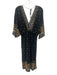 Farm Size M Black & Multi V Neck 1/2 Sleeve Floral Midi Dress Black & Multi / M