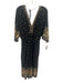 Farm Size M Black & Multi V Neck 1/2 Sleeve Floral Midi Dress Black & Multi / M
