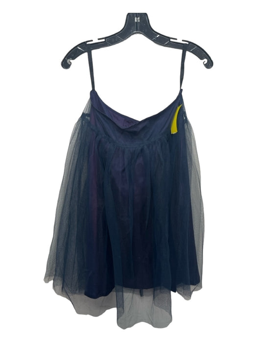 Anna Sui Size 10 Navy Nylon Tulle Overlay Keyhole Back Strapless Top Navy / 10
