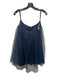 Anna Sui Size 10 Navy Nylon Tulle Overlay Keyhole Back Strapless Top Navy / 10