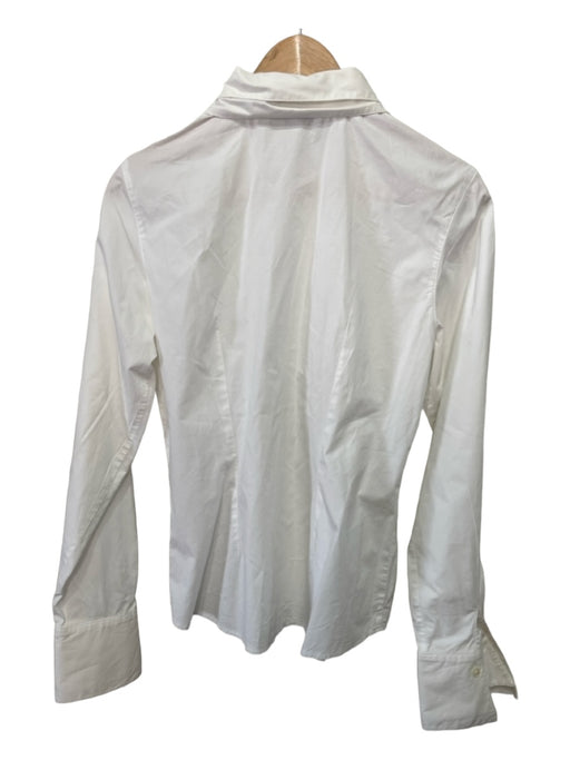 Anne Fontaine Size 3/M White Cotton Collared Button Up Long Sleeve Top White / 3/M