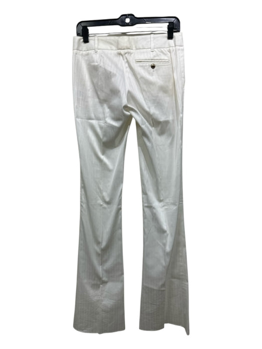 Gucci Size 38 White Cotton & Elastane Zip & Hook Closure Flare Hem Pants White / 38