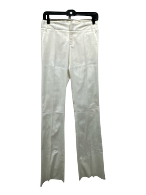 Gucci Size 38 White Cotton & Elastane Zip & Hook Closure Flare Hem Pants White / 38