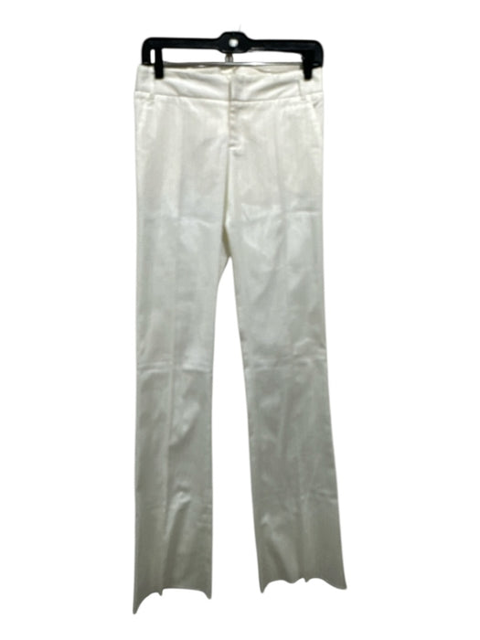 Gucci Size 38 White Cotton & Elastane Zip & Hook Closure Flare Hem Pants White / 38