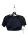 Alo Yoga Size M Black Nylon Side Zip Mesh Sleeves Short Sleeve Crop Top Black / M