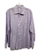 Peter Millar Size 16.5 Purple & White Cotton Plaid Button Down Long Sleeve Shirt 16.5