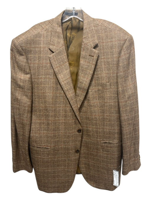 Miller Brothers Brown & Tan Wool Blend Plaid Men's Blazer 44