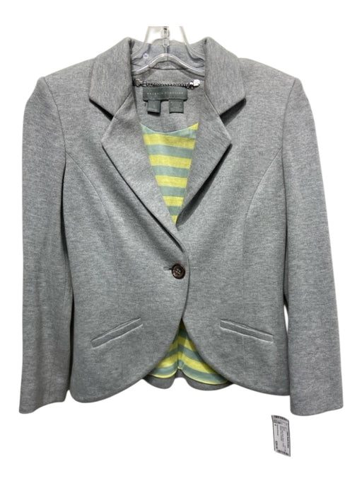 Proenza Schouler Size 6 Gray Cotton Blend Blazer 1 Button Shoulder Pads Jacket Gray / 6