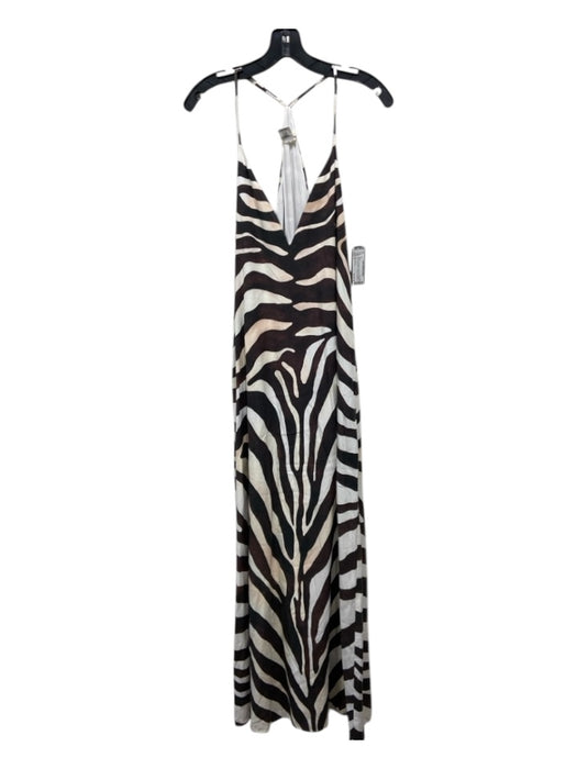 Mara Hoffman Size S White & Charcoal Tencel Maxi Spaghetti Strap V Neck Dress White & Charcoal / S