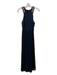 Rebecca Taylor Size 4 Navy Blue & Black Viscose Blend Maxi Rhinestone Dress Navy Blue & Black / 4