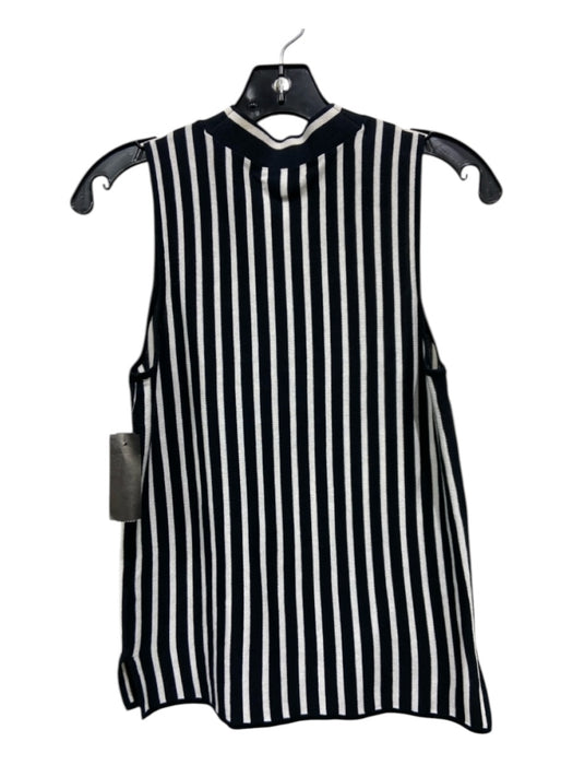 Rag & Bone Size S Black & White Silk & Cotton Vertical Pinstripe Sleeveless Top Black & White / S