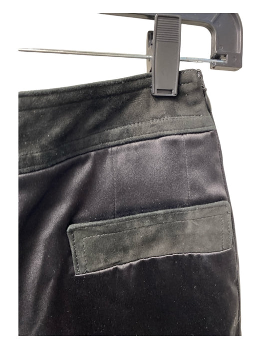 Chanel Size 36 Black Silk Blend High Waist Suede Detail Side Zip Pants Black / 36