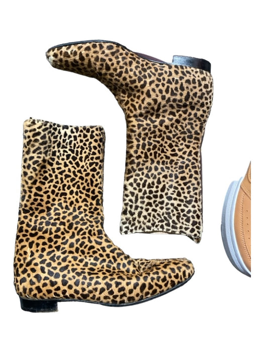Manolo Blahnik Shoe Size 36.5 Tan & black Calf hair Square Toe Calf High Boots Tan & black / 36.5