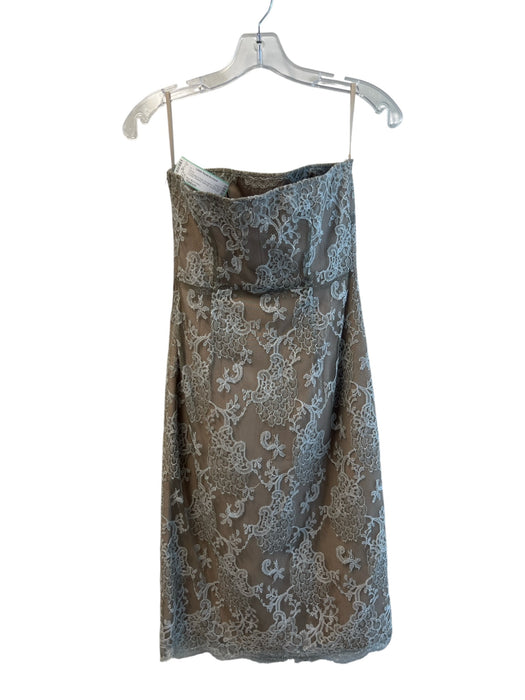 Maria Bianca Nero Size Medium Champagne & Gray No Fabric Tag Lace Overlay Dress Champagne & Gray / Medium