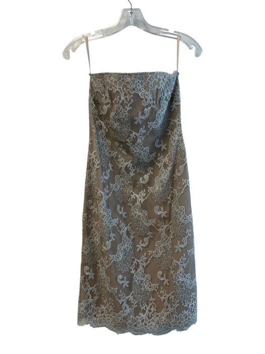 Maria Bianca Nero Size Medium Champagne & Gray No Fabric Tag Lace Overlay Dress Champagne & Gray / Medium