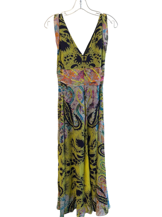 Etro Size 40 Multi Silk All Over Print V Neck & Back Back Zip Sleeveless Dress Multi / 40