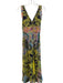 Etro Size 40 Multi Silk All Over Print V Neck & Back Back Zip Sleeveless Dress Multi / 40