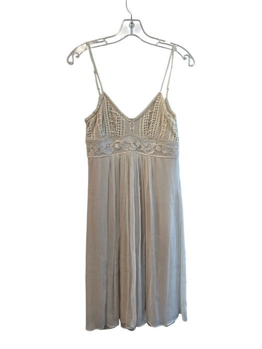 Maria Bianca Nero Size Small Off White No Fabric Tag Crochet Side Zip Dress Off White / Small