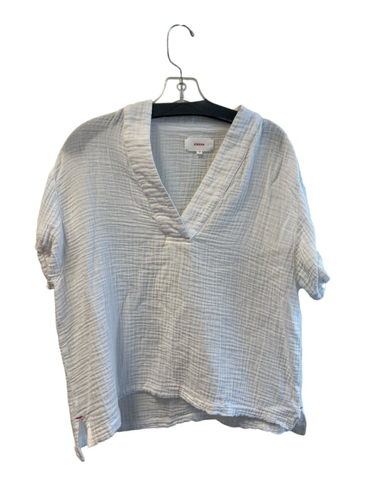 XiRENA Size XS White V Neck Short Sleeve Textured Boxy Fit Top White / XS