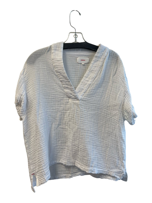 XiRENA Size XS White V Neck Short Sleeve Textured Boxy Fit Top White / XS