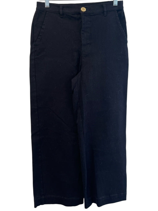 Stateside Size 25 Black Cotton Blend Side Pockets Zip Pocket Wide Leg Pants Black / 25