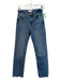 Frame Size 25 Light Wash Cotton Blend 5 Pocket Zip Fly Straight Cut Jeans Light Wash / 25