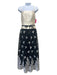 Frascara Size 6 Beige & Black Silk & Wool Lace Overlay Floral Back Zip Gown Beige & Black / 6
